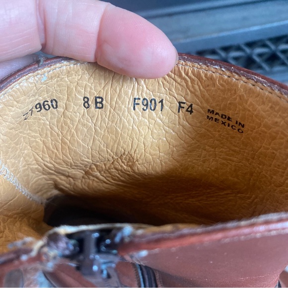 Frye Romy Ring Harness Leather Brown Boots Cowboy Cowgirl Moto SZ 8 - Picture 7 of 7